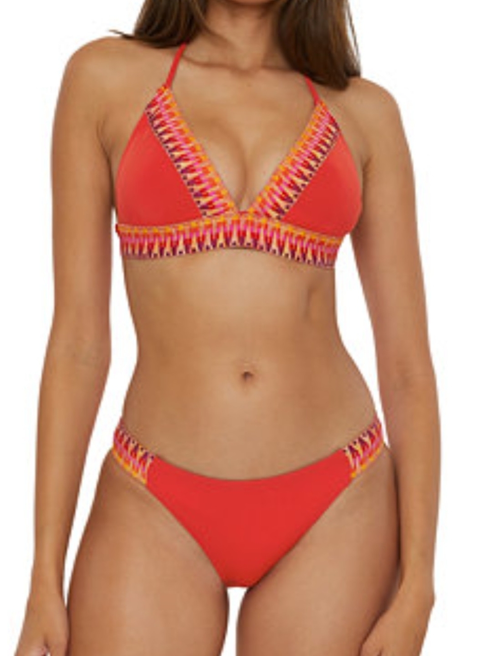BECCA Coral Triangle Bikini with Multicolor Woven Medium - Picture 7 of 7